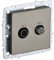 Розетка TV+SAT Оконечная без рамки IEK Brite РТВ/РСп12-БрШ 2-м. шампань картинка